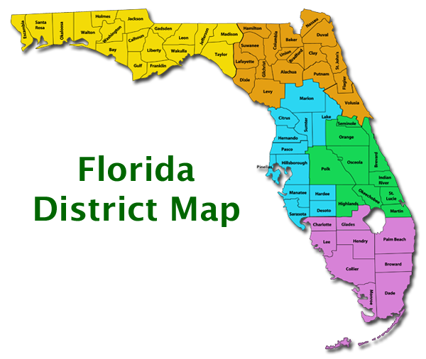 District Map Of Florida United States Map